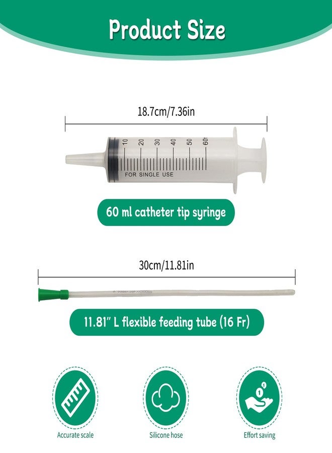 Abustle pig Lamb and Goat Kid Feeding Kit 2-Clear Tube (16 FR), 1-Syringe 60ml Reusable Drench Goat Syringe for Lamb, Dog, Sheep,Piglet,Rabbit Feeding - Image 5